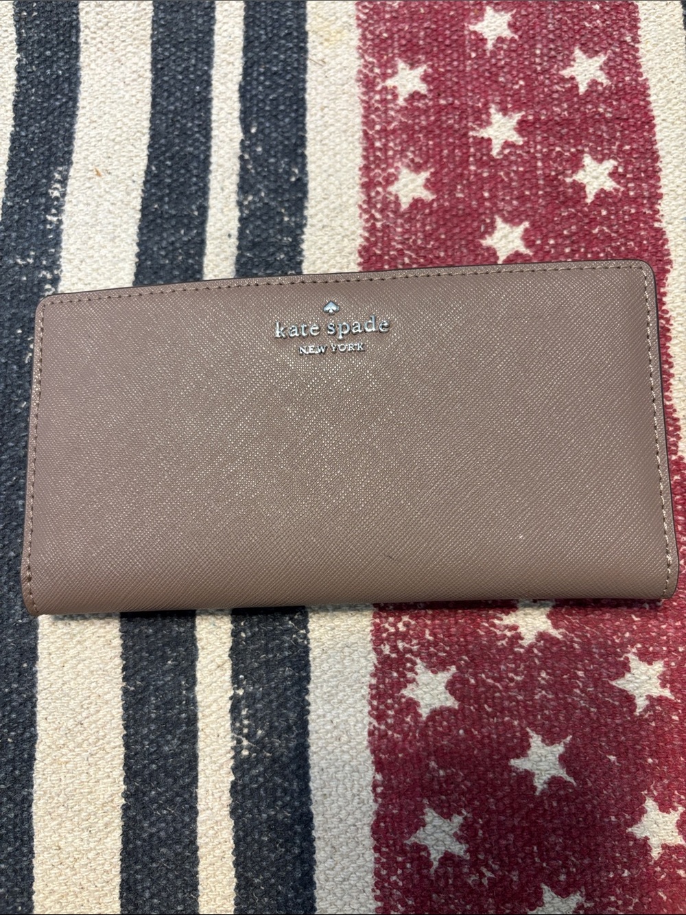 kate spade Light Taupe Saffiano Leather Continental Wallet